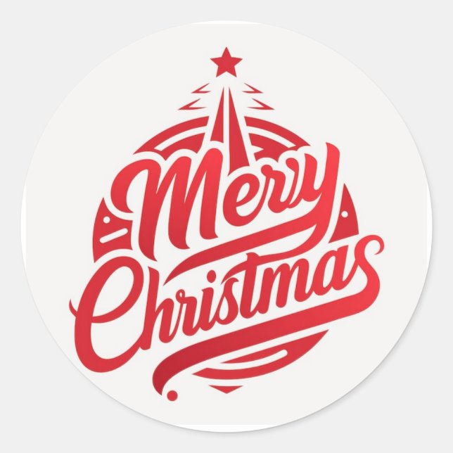 Adesivos Redondos Clássicos feliz Natal (Frente)