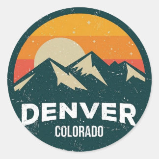 Adesivos Redondos Clássicos – Montanha Colorado De