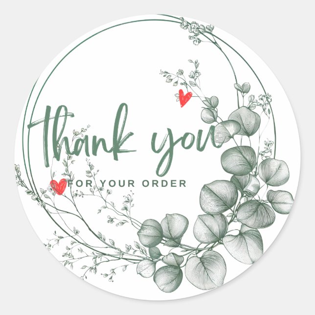 Adesivos redondos clássicos, obrigados para a enco (Frente)