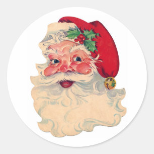 ADESIVOS REDONDOS CLÁSSICOS SANTA CLAUS RETRÔ