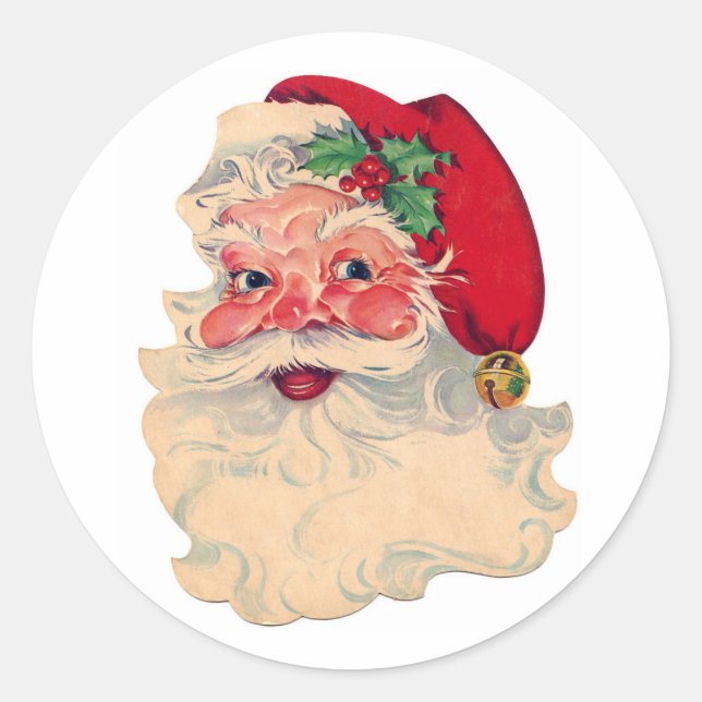 ADESIVOS REDONDOS CLÁSSICOS SANTA CLAUS RETRÔ (Frente)
