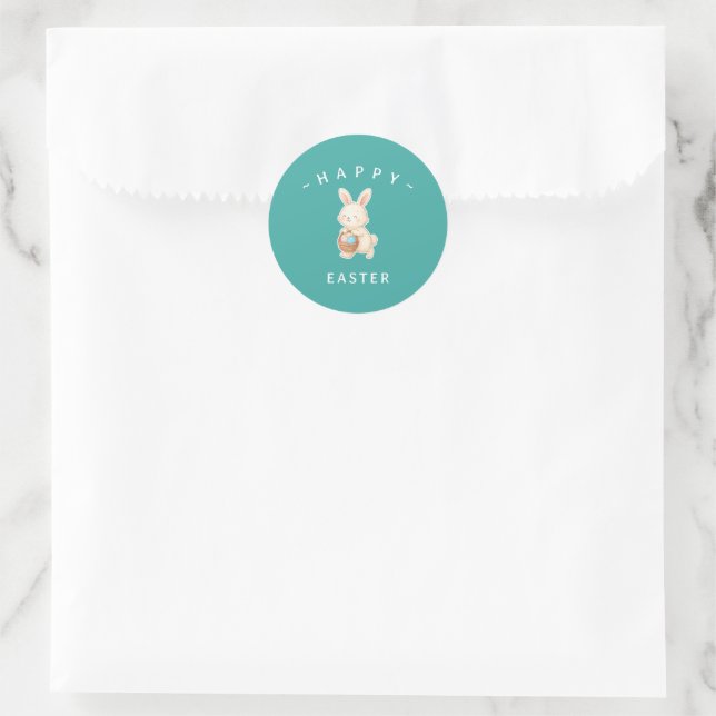 Adesivos Redondos Coelhinho Feliz Páscoa (Bolsa)