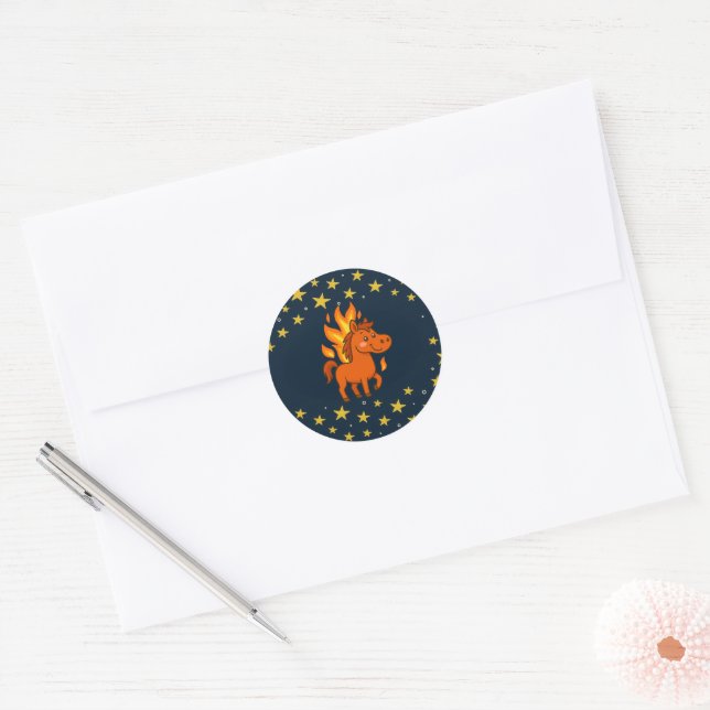 Adesivos Redondos com cavalos vermelhos (Envelope)