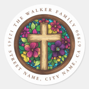 Adesivos Redondos com Cruz