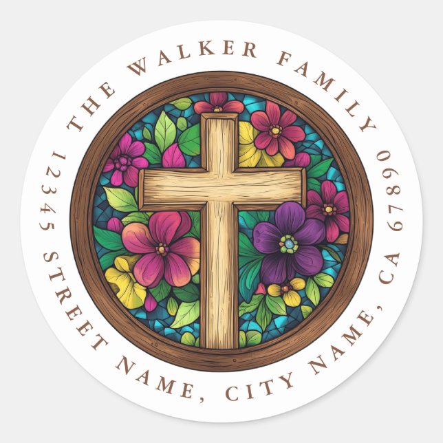 Adesivos Redondos com Cruz (Frente)