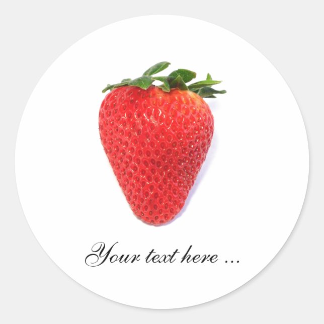 Adesivos redondos com morango (Frente)