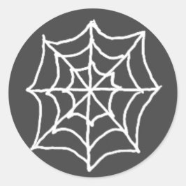 Adesivos redondos com teia aranha (Cinzas escuras