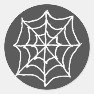 Adesivos redondos com teia aranha (Cinzas escuras