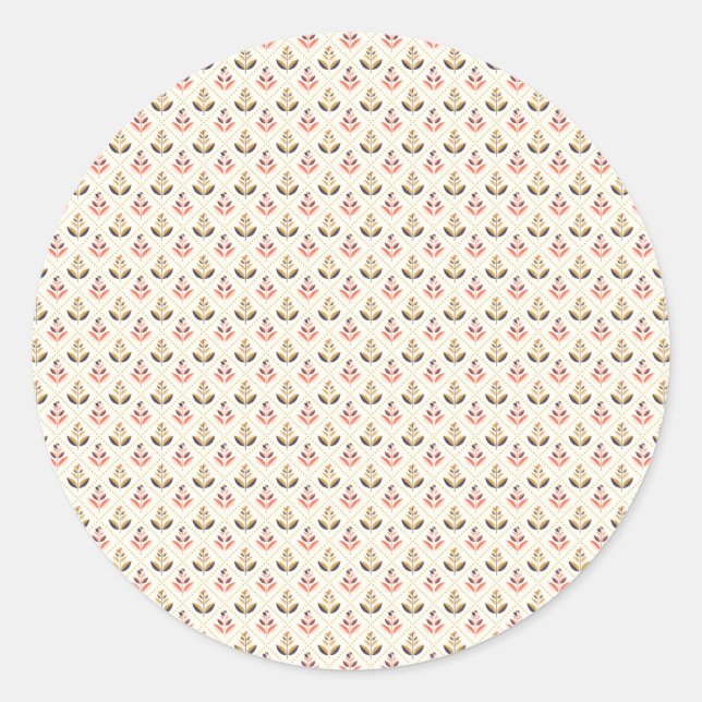 Adesivos redondos com um padrão de pastel  (Frente)