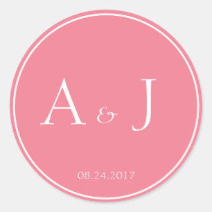 Adesivos redondos cor-de-rosa sólido