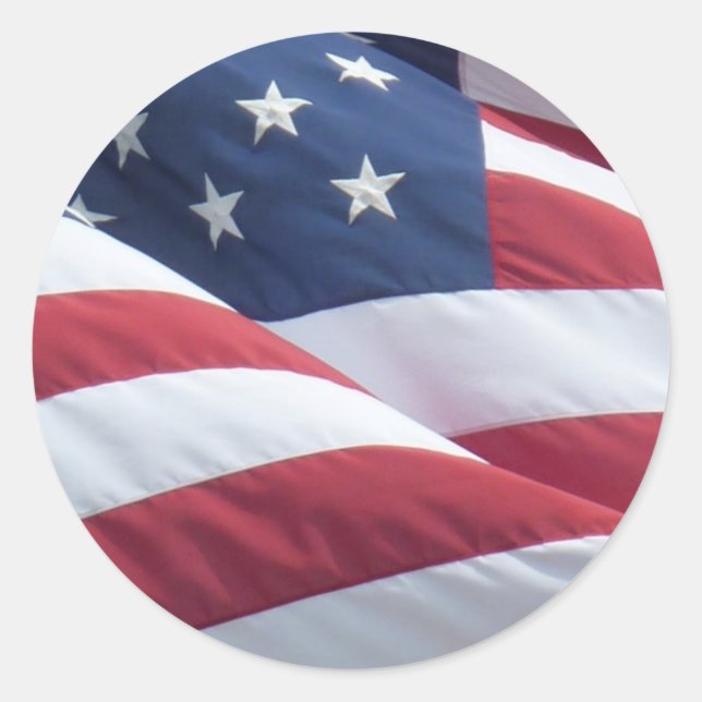Adesivos Redondos da Bandeira Americana (Frente)