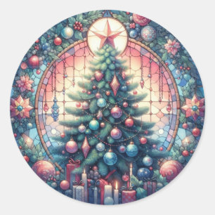 Adesivos Redondos de Árvores de Natal