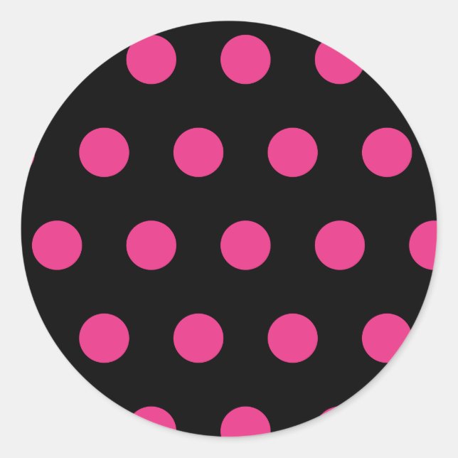 Adesivos redondos de bolinhas (Preto e Rosa Negra) (Frente)