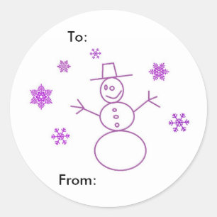Adesivos Redondos de Boneco de Neve Fofo Etiquetas