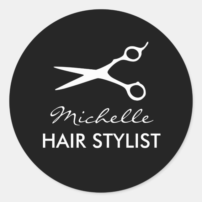 Adesivos redondos de cabeleireiro para cabeleireir (Frente)