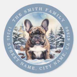 Adesivos Redondos de Cachorro Bulldog Francês
