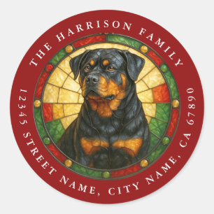 Adesivos Redondos de Cachorro Rottweiler