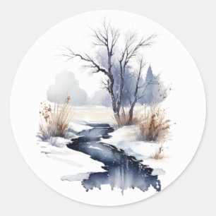 Adesivos Redondos de Córrego de Inverno #3