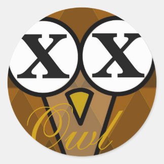 Adesivos redondos de diamante de coruja