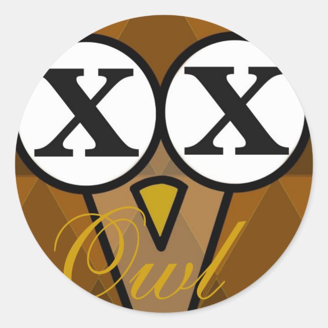 Adesivos redondos de diamante de coruja (Frente)