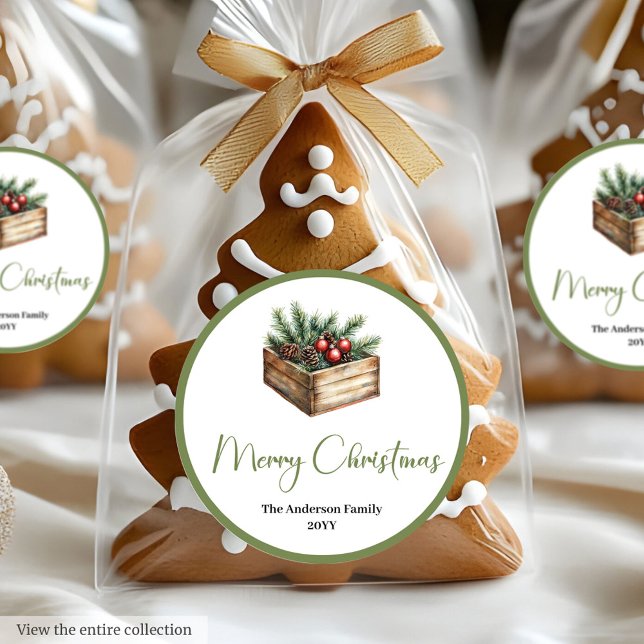 Adesivos Redondos de Embrulho de Presente de Natal (Cozy Boho Classic Holiday Gift Wrap Round Sticker

)