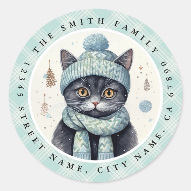 Adesivos redondos de gatos (Frente)