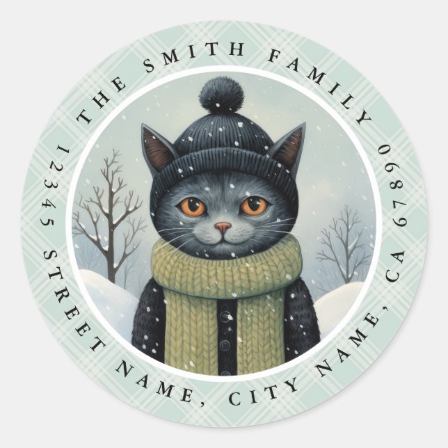 Adesivos redondos de gatos (Frente)