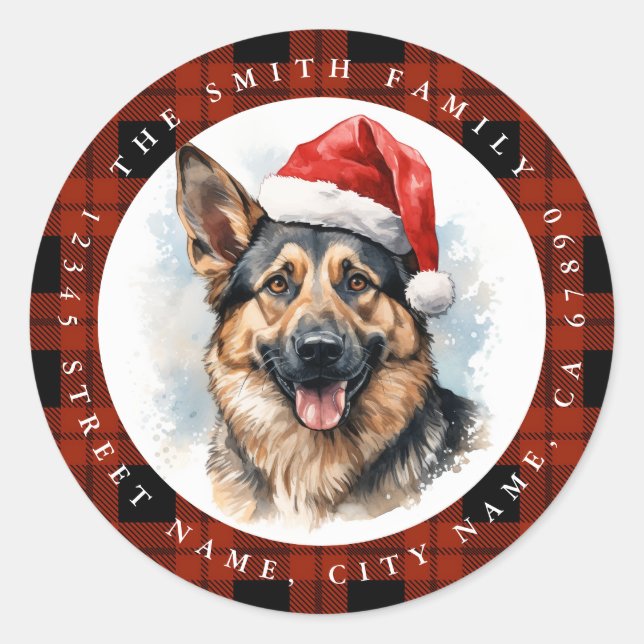 Adesivos Redondos de German shepherd de Natal (Frente)