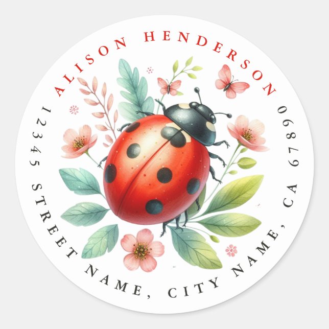 Adesivos redondos de Ladybug (Frente)