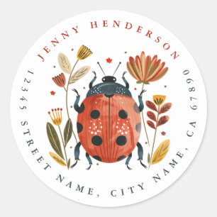 Adesivos redondos de Ladybug de Verão