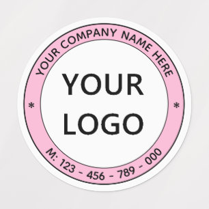 Adesivos Redondos de Negócios com Texto de Logotip