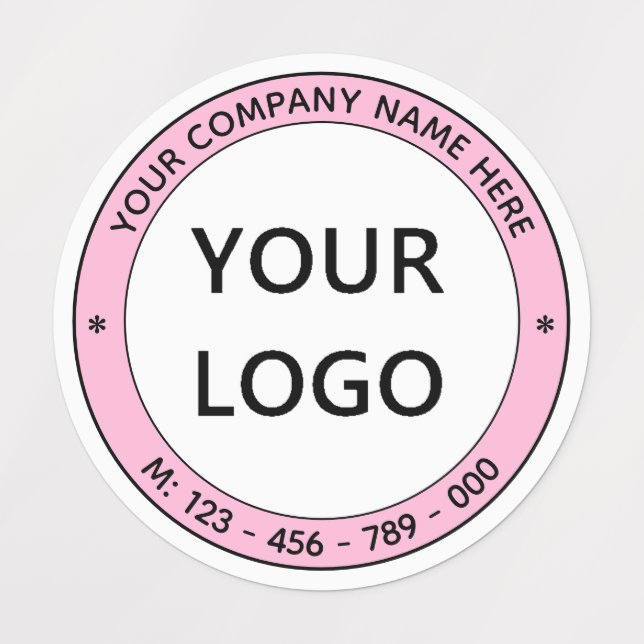 Adesivos Redondos de Negócios com Texto de Logotip (Design 1)