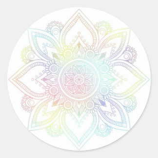 Adesivos redondos de Pastel Mandala