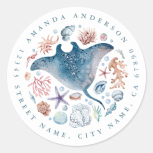 Adesivos redondos de raio-de-ponta