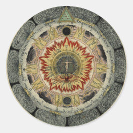 Adesivos Redondos de Rosa de Mandala Magnética Cós