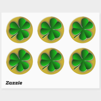 Adesivos Redondos de Shamrock de Dia de São Patríc