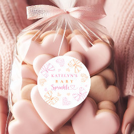 Adesivos Redondos de Sprinkle Ribbon para Chá de B