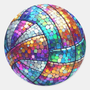 Adesivos Redondos de Voleibol Disco