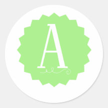 Adesivos Redondos Iniciais Verde Lima