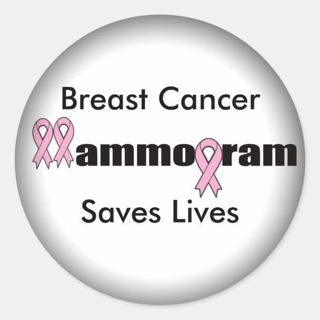 Adesivos redondos - Mammamografia do Cancer da mam (Frente)