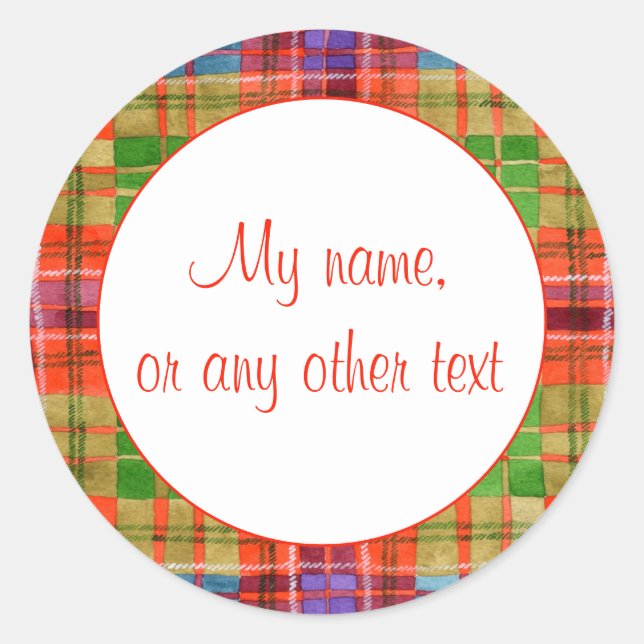 ADESIVOS REDONDOS MATTE MAC RAE TARTAN 3" (Frente)