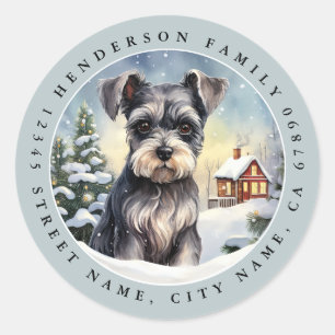 Adesivos redondos Miniatura Schnauzer