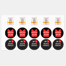 ADESIVOS REDONDOS PERSONALIZADOS BLACK FRIDAY PARA