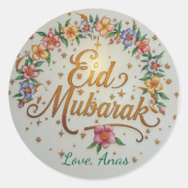 Adesivos Redondos Personalizados Eid Mubarak