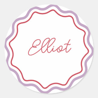 Adesivos Redondos Personalizados, Ondas Curvas