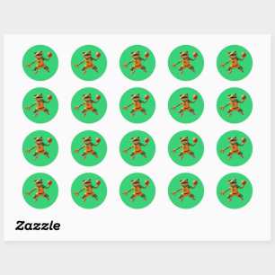 Adesivos redondos verdes pequenos do Basketball Fr