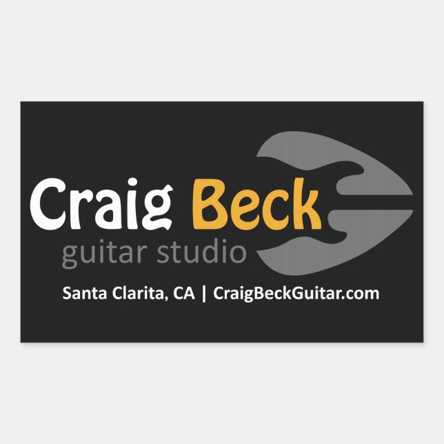 Adesivos Retangulares | Craig Beck Guitar Studio (Frente)