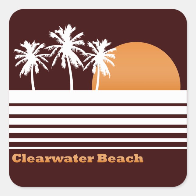 Adesivos Retro Clearwater Beach (Frente)
