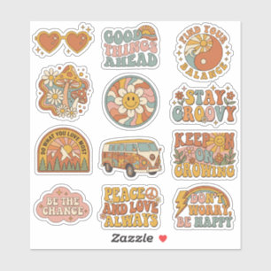 Adesivos Retro Groovy Boho Anos 70