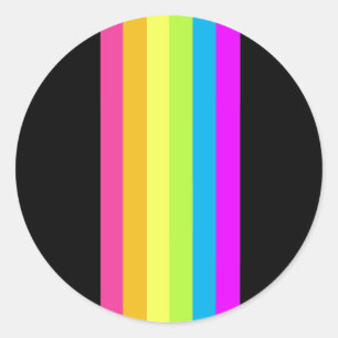 Adesivos Retro-Redondos (Múltiplos Negros e Néon)